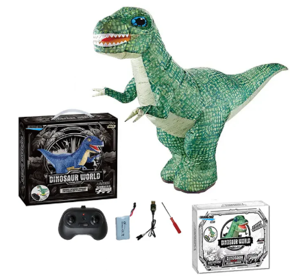 REMOTE CONTROL INFLATABLE DINOSAUR: GREEN