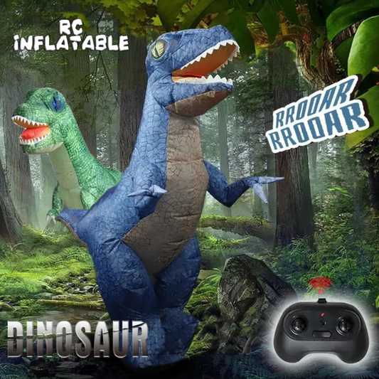 REMOTE CONTROL INFLATABLE DINOSAUR: BLUE