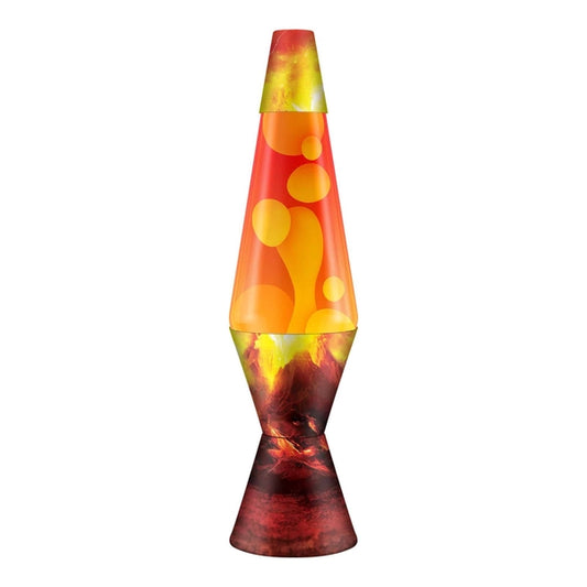LAVA LAMP: ERUPTING CRATER YELLOW/RED 14.5 INCH