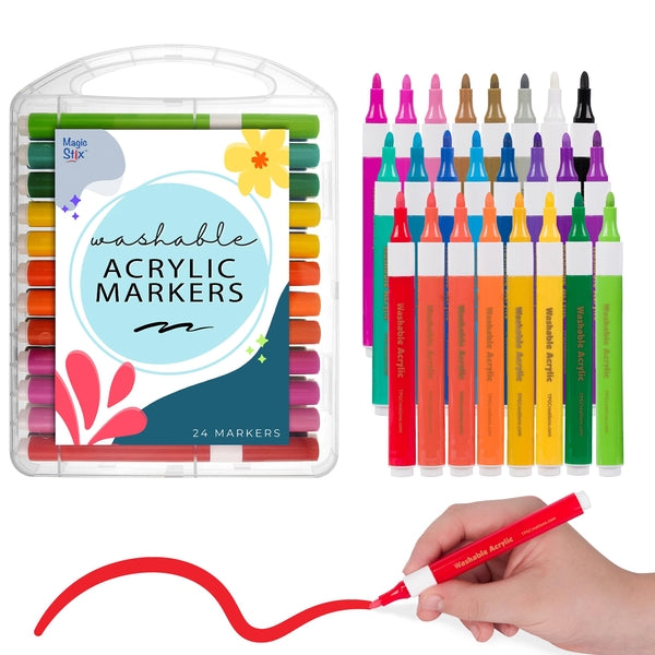 WASHABLE ACRYLIC MARKERS 24 COUNT