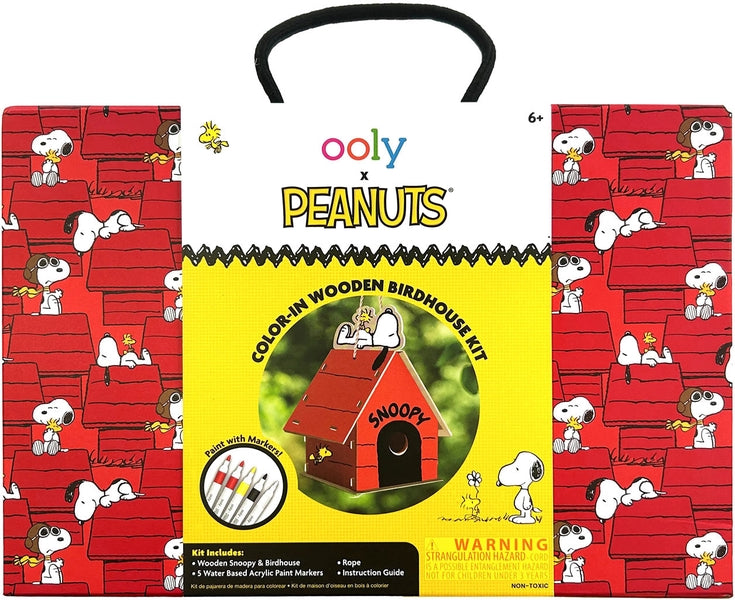 OOLY x PEANUTS COLOR-IN WOODEN BIRD HOUSE