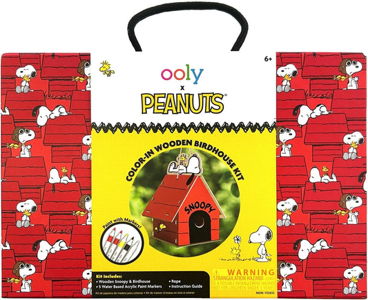 OOLY x PEANUTS COLOR-IN WOODEN BIRD HOUSE