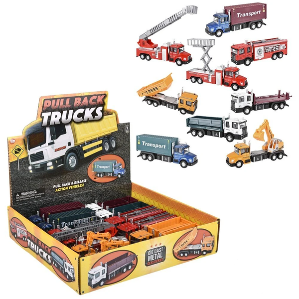 DIECAST PULL BACK TRUCK ASSORTMENT
