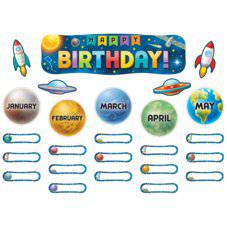 MINI BULLETIN BOARD SET: OUTER SPACE CREW HAPPY BIRTHDAY