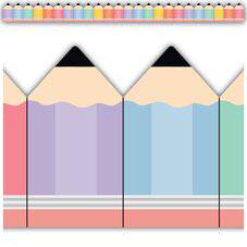 BORDER: COOL FOR SCHOOL PENCILS