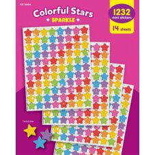 STICKERS: MINI COLORFUL STARS SPARKLE VALUE PACK