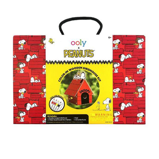 OOLY x PEANUTS COLOR-IN WOODEN BIRD HOUSE