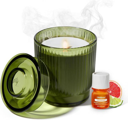FLAMELESS CANDLE DIFFUSER: OLIVE RIBBED