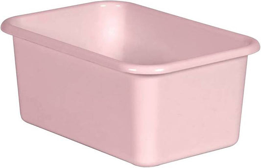 SMALL PLASTIC STORAGE BIN: BLUSH