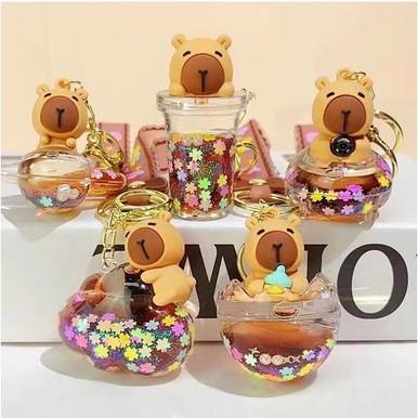 CAPYBARA SPARKLE FLOATY KEYCHAIN