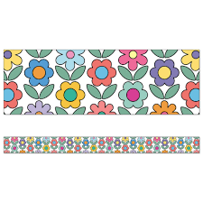 BORDER: RETRO MIX FLOWERS