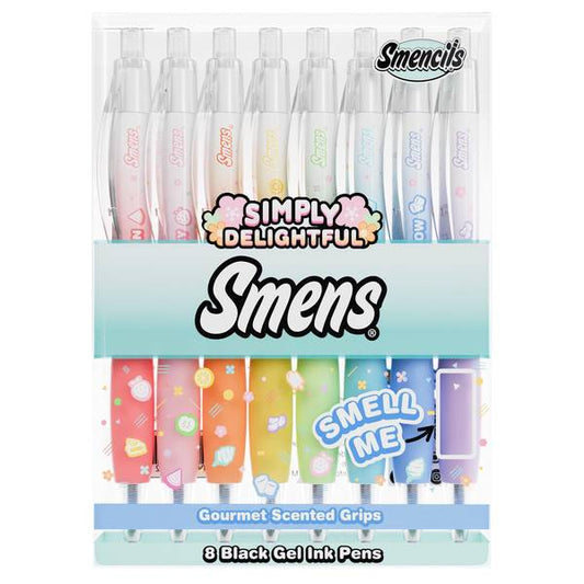 SIMPLY DELIGHTFUL SMENS SET OF 8 BLACK GEL INK PENS