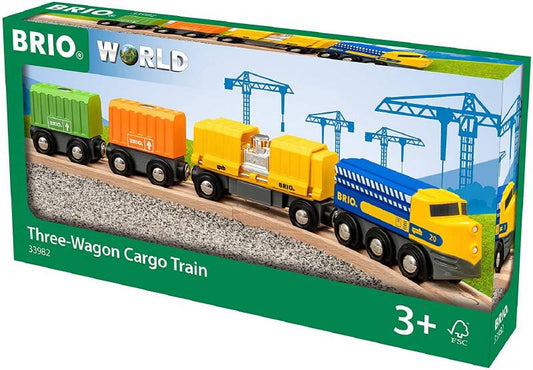 BRIO: THREE-WAGON CARGO TRAIN