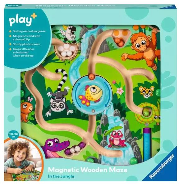 MAGNETIC WOODEN MAZE IN THE JUNGLE