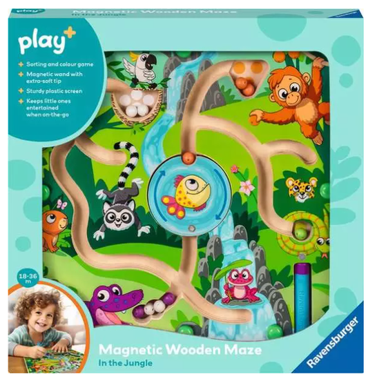 MAGNETIC WOODEN MAZE IN THE JUNGLE