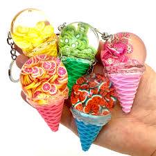 FLOATING FRUIT ICE CREAM KEYCHAIN