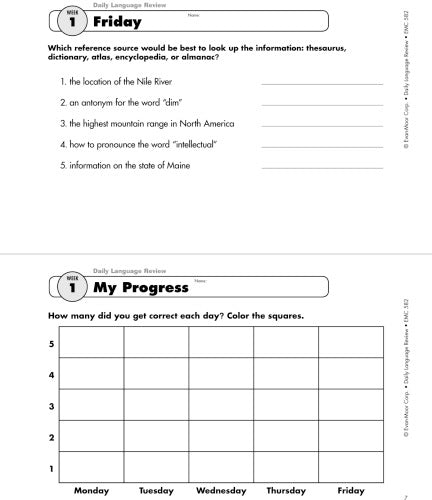 DAILY LANGUAGE REVIEW: GRADE 4