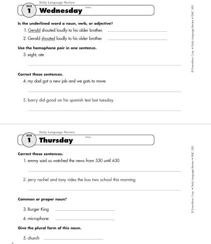 DAILY LANGUAGE REVIEW: GRADE 4