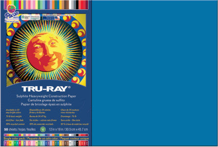 TRU-RAY CONSTRUCTION PAPER: 12"X18" BLUE