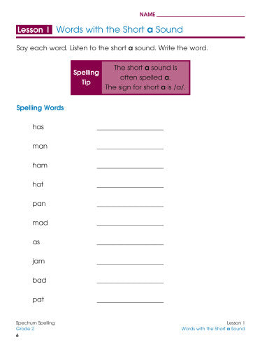 SPECTRUM COMMON CORE SPELLING GRADE 2