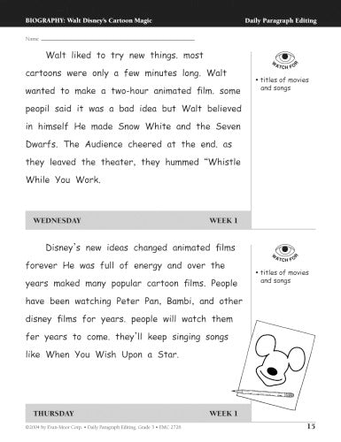 DAILY PARAGRAPH EDITING GRADE 3