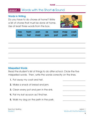 SPECTRUM COMMON CORE SPELLING GRADE 2