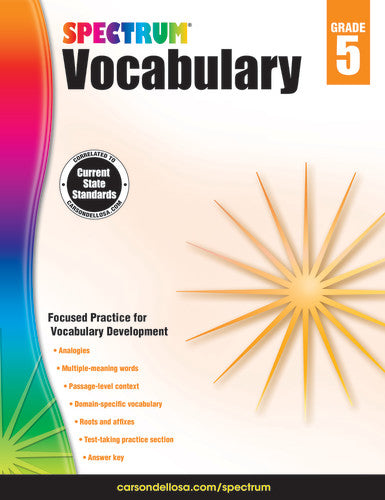 SPECTRUM COMMON CORE VOCABULARY GRADE 5