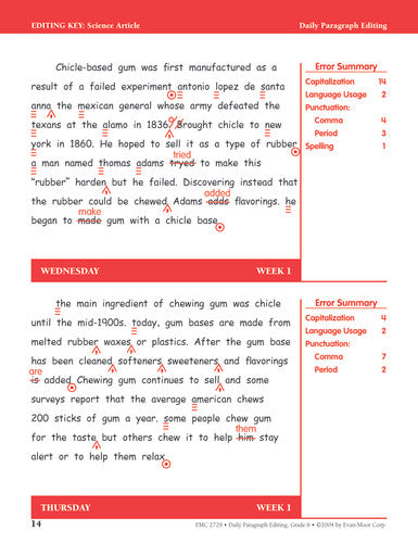 DAILY PARAGRAPH EDITING GRADE 6+