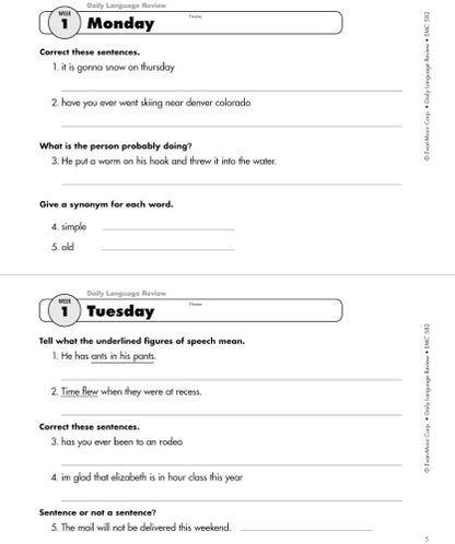 DAILY LANGUAGE REVIEW: GRADE 4