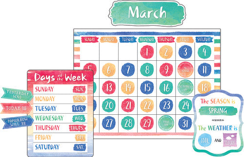 BULLETIN BOARD: WATERCOLOR CALENDAR SET