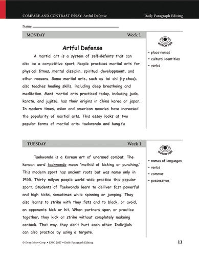 DAILY PARAGRAPH EDITING GRADE 7