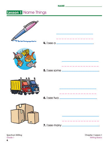 SPECTRUM COMMON CORE WRITING GRADE 1