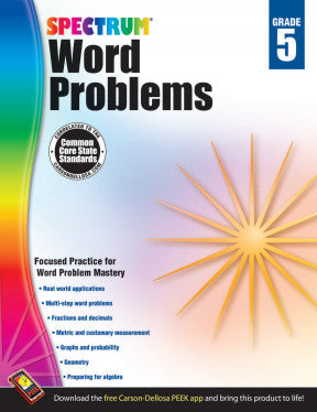 SPECTRUM COMMON CORE WORD PROBLEMS GRADE 5