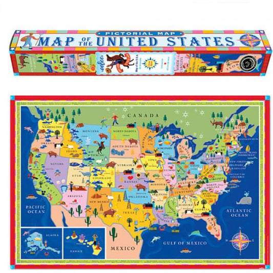 MAP OF THE UNITED STATES LAMINATED 23.5"X35"