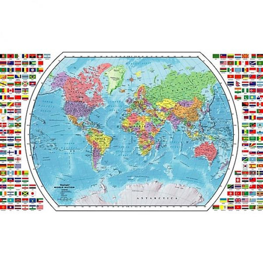 WORLD MAP WALL 33"X49"