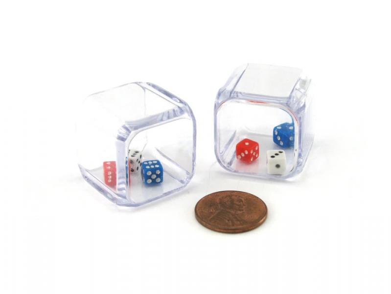 DICE: 3 IN A CUBE RED, WHITE, BLUE