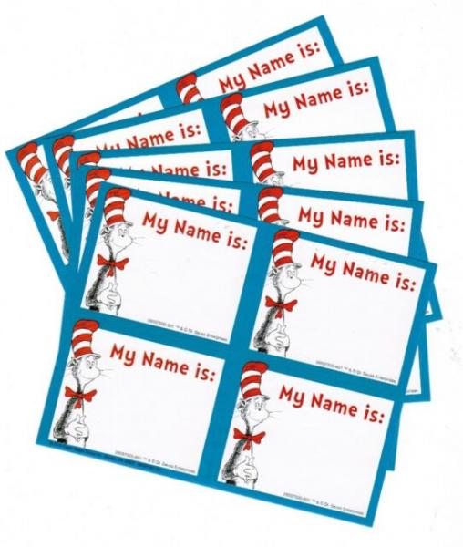 NAME TAGS: CAT IN THE HAT