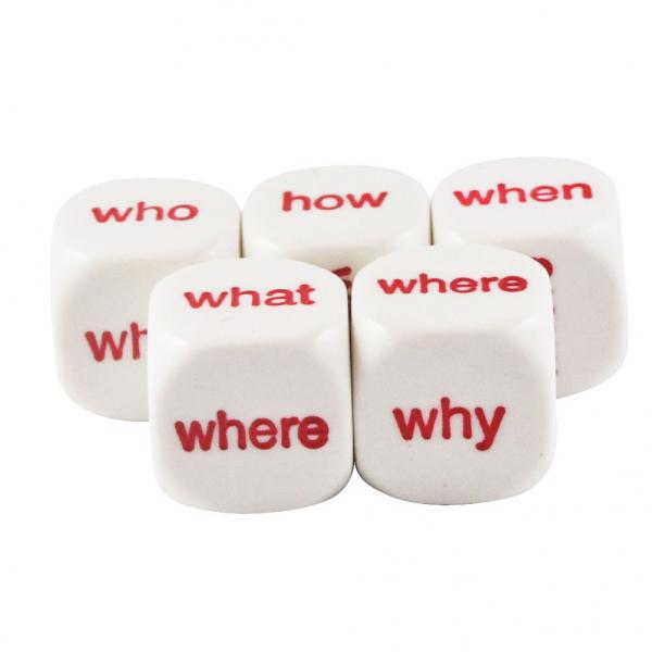 DICE: INTERROGATIVE DICE (WHO, WHAT) (BAG OF 50)
