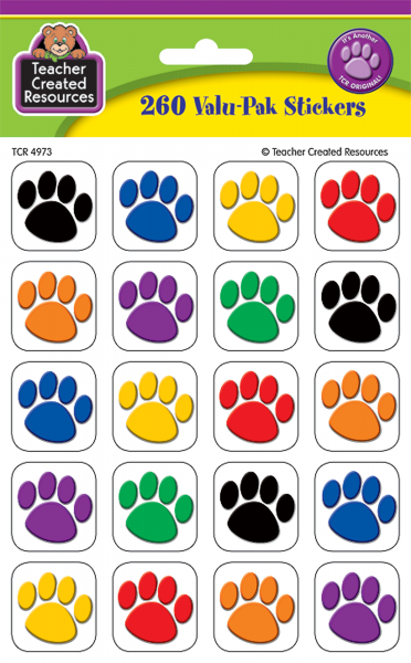 STICKERS: COLORFUL PAW PRINTS