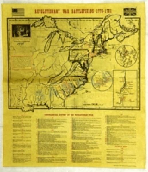 HISTORICAL DOCUMENT: #3-REVOLUTIONARY WAR BATTLEFIELD MAP 1775-81