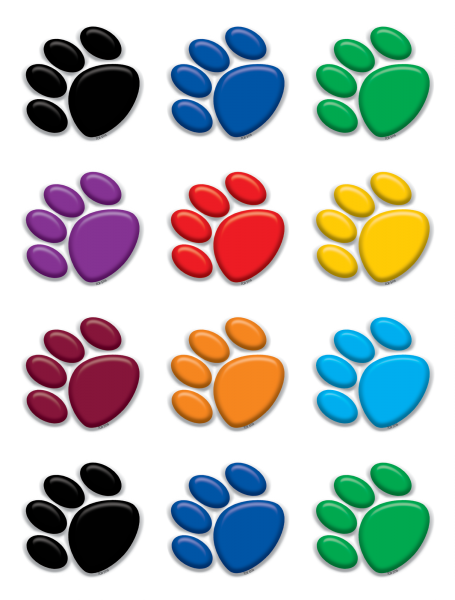 MINI ACCENTS: PAW PRINTS COLORFUL