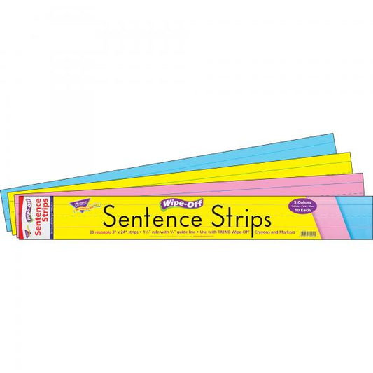 WIPE-OFF SENTENCE STRIPS COLORED