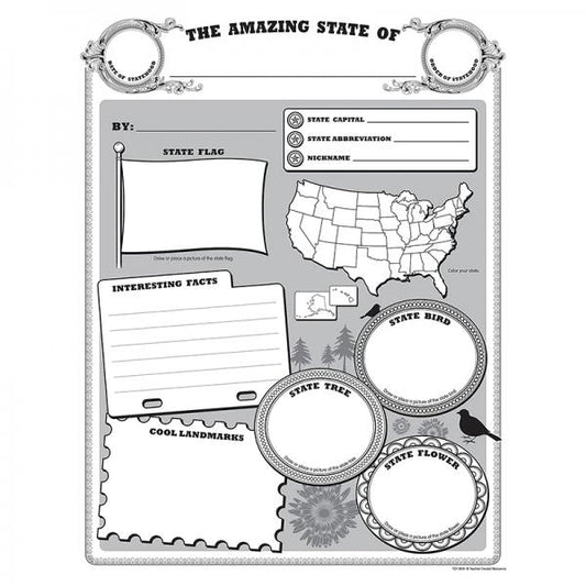 BULLETIN BOARD SET: AMAZING STATE POSTER PACK