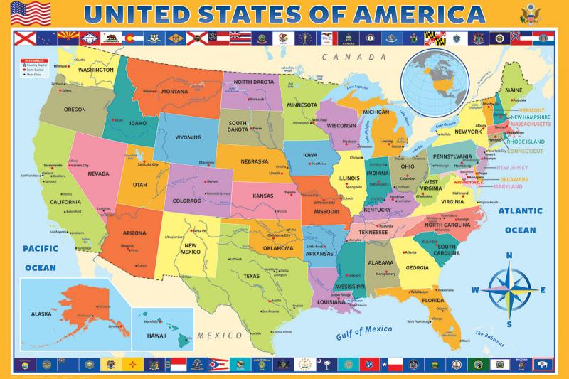 POSTER: #38 - MAP OF THE UNITED STATES