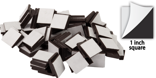 ADHESIVE MAGNETIC SQUARES: 1" 5O COUNT