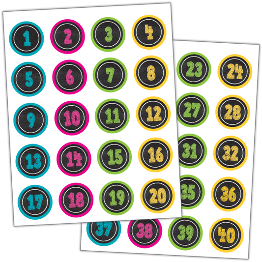 STICKERS: CHALKBOARD BRIGHT NUMBERS