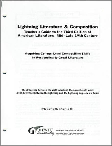 LIGHTNING LIT & COMP AMERICAN LIT MID-LATE TEACHER GUIDE