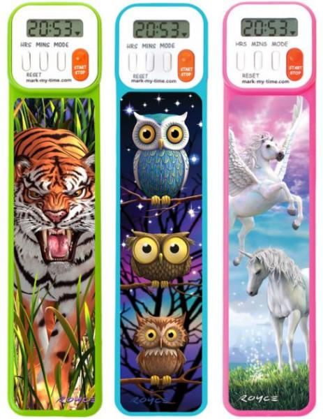 BOOKMARKS: MARK-MY-TIME 3-D IN HORSE, TIGER, OWL