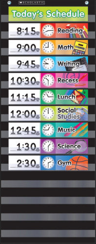 POCKET CHART: DAILY SCHEDULE BLACK