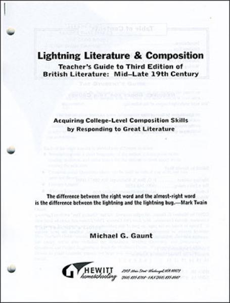 LIGHTNING LIT & COMP BRITISH LITERATURE MID-LATE 19TH CENTURY TEACHER GUIDE